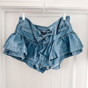 Stretch Mini Ruffle Skort
